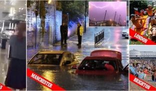 Përmbytet veriu i Britanisë, jugorët në plazh