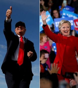 Clinton 218 - Trump 266