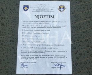 Policia e njofton Prokurorinë për shpërndarjen e afisheve nga Vetëvendosje