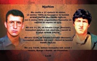 Nderohen heronjtë Afrim Zhitia dhe Fahri Fazliu
