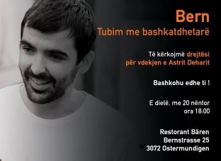 Në Zvicër tubim për Astrit Deharin