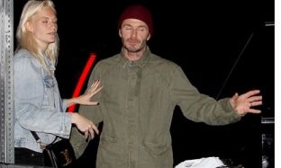 Beckham kapet mat me modelen [foto]