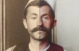 Emigranti shqiptar me veshje kombëtare në New York më 1910 [foto]