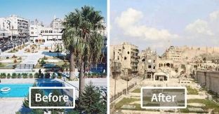 30 foto para dhe pas luftës në Aleppo