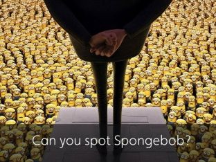 A mund ta gjeni SpongeBob mes gjithë këtyre Minions